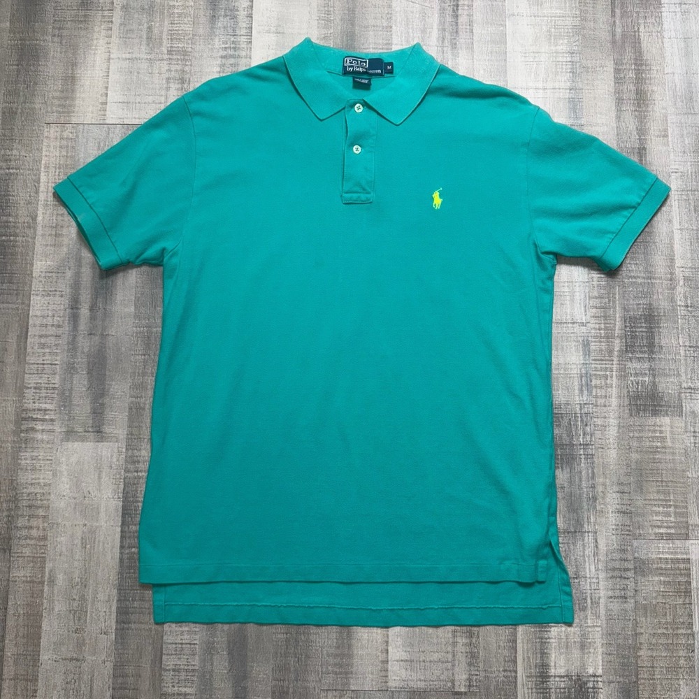 Polo Ralph Lauren Mens Vibrant Green Polo Shirt Short Sleeve Preppy Top M